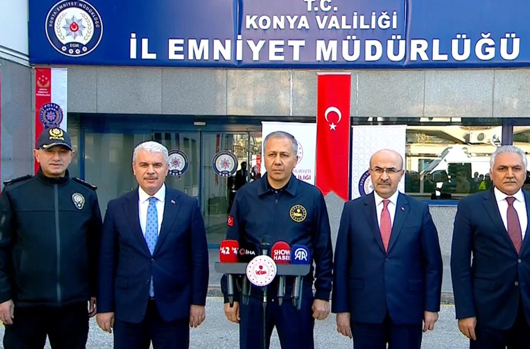Bakan Yerlikaya açıkladı: Merkezi Konya olmak üzere 12 ilde gerçekleştirilen operasyonda 421 şüpheli tutuklandı. 3